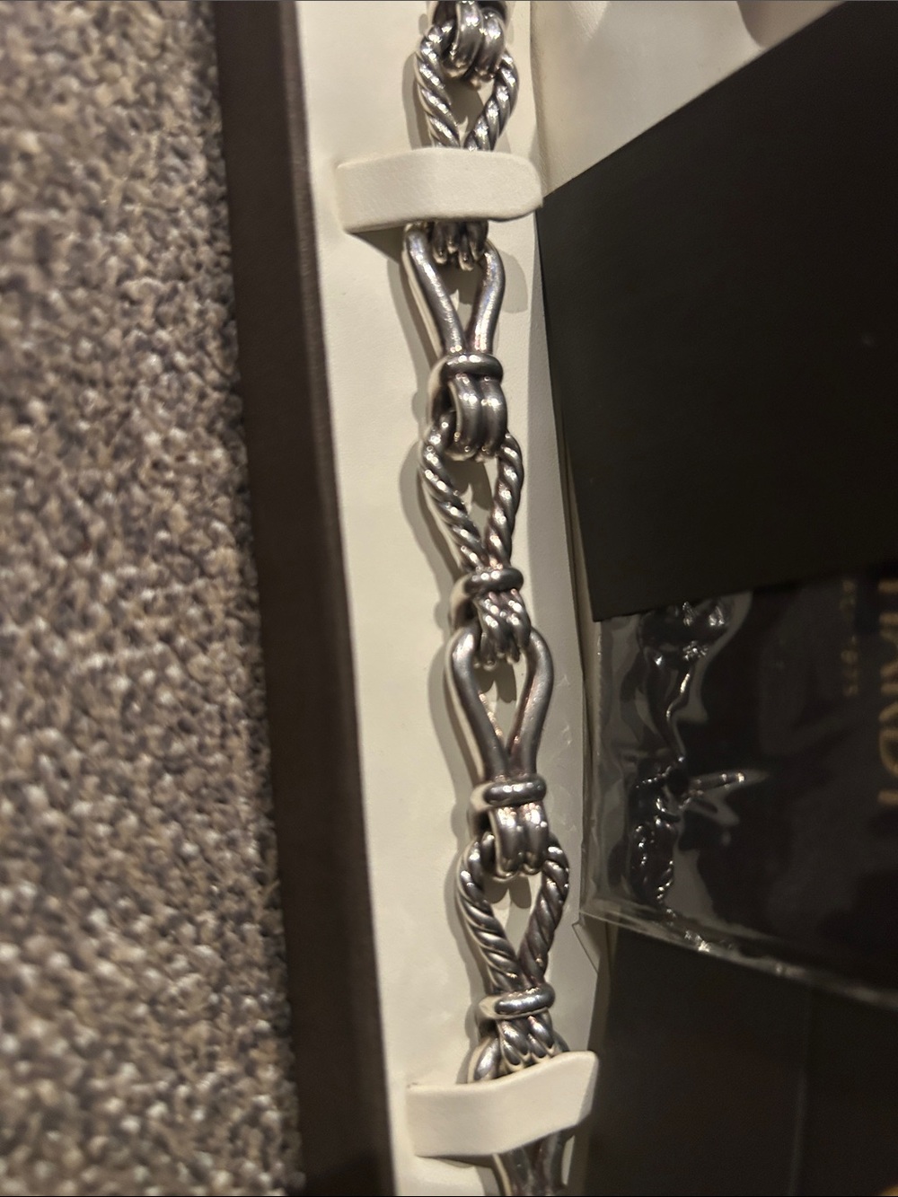 David Yurman Silver Twisted Rope-Link Bracelet - Picture 3 of 5